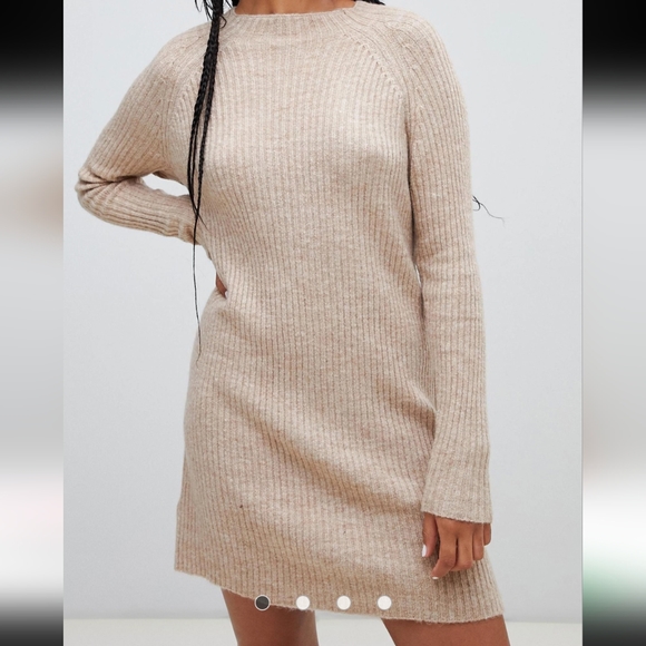 Mango Wool Blend Ribbed Sweater Dress - Picture 1 of 3